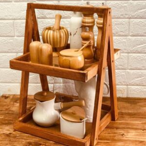 استند چوبی دو طبقه