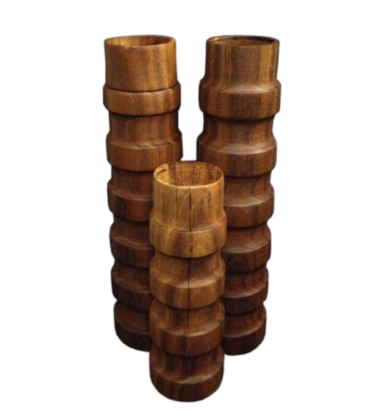 شمعدان چوبی خراطی شده بلند