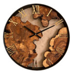 ساعت چوبی روستیک چوب زیتون