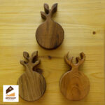 زیرلیوانی چوبی دست ساز از چوب گردو و چنار