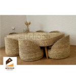 ست میز و صندلی حصیری 6 نفره دون پایه