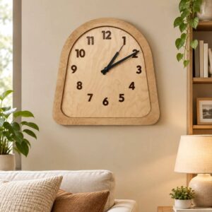 ساعت دیواری دماوند صفحه چوبی سایز 70