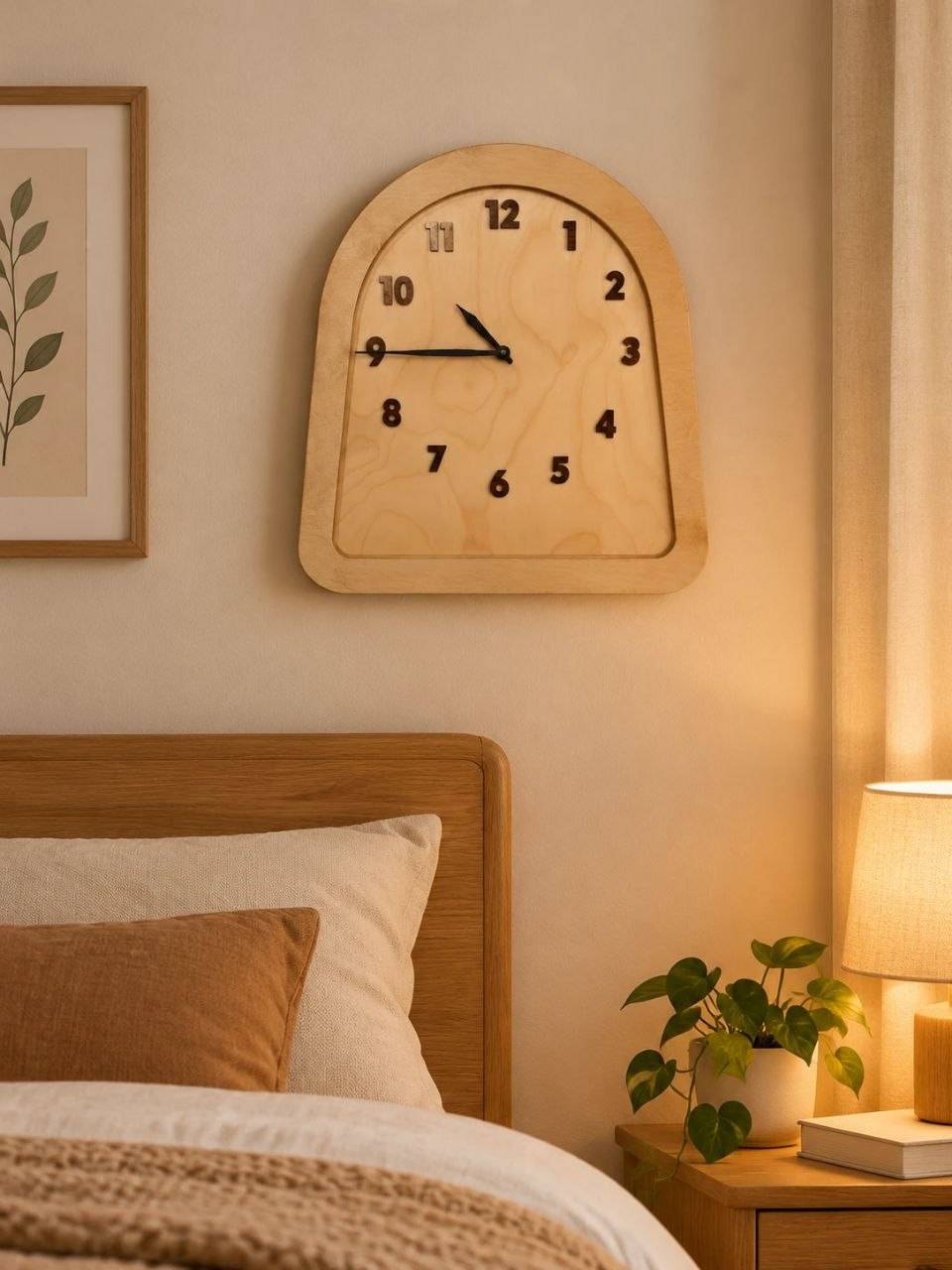 ساعت دیواری دماوند صفحه چوبی سایز 60